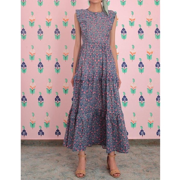 Banjanan Maxi Floral Smocked Iris Dress - Picture 1 of 5